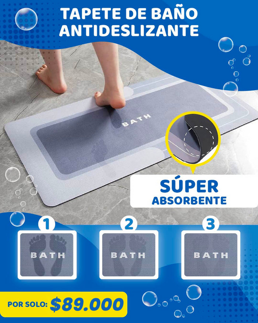 TAPETE DE BAÑO ANTIDESLIZANTE SUPER ABSORBENTE