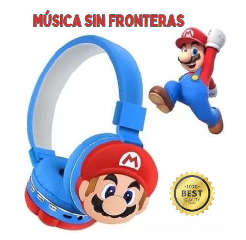 "Diadema de Mario Bros Bluetooth con Auriculares Inalámbricos y Manos Libres"